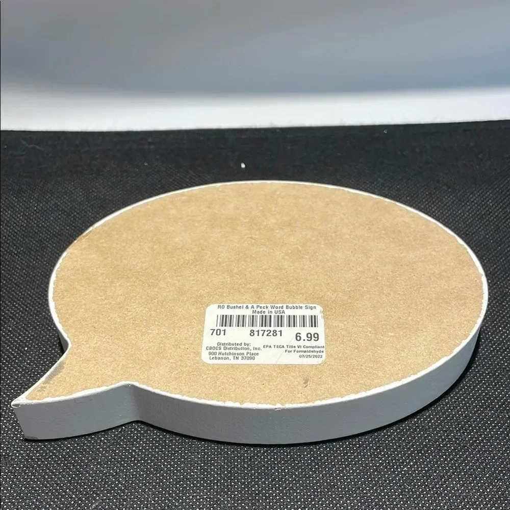 White and Black Decorative Speech Bubble Sign